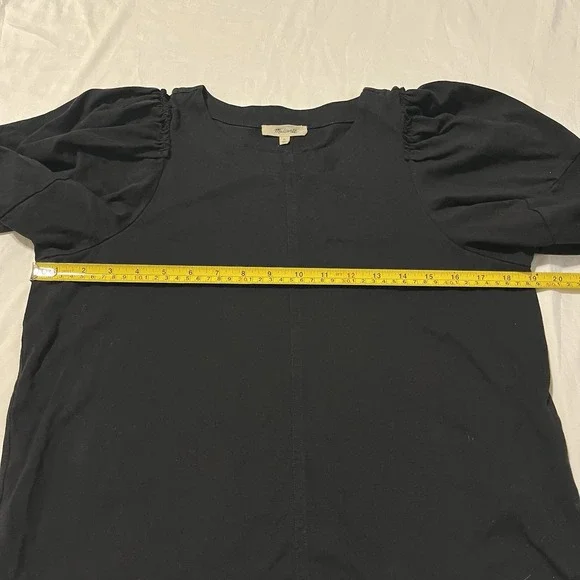 Madewell‎ Women's Sz M Puff Sleeve Black Tee Romantic Cottage Core Top - Picture 7 of 10